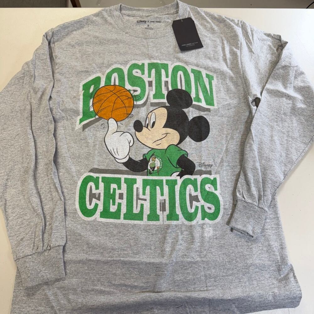 Boston Celtics Disney x Junk Food Mickey Mouse Long Sleeve T-Shirt Small NWT